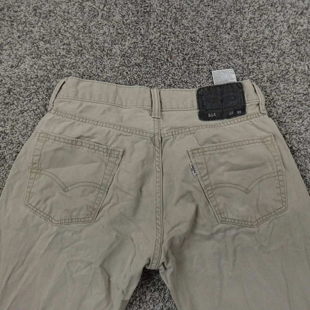 Levis Pants Mens 28X30 Light Brown Beige Khaki‎ Tan Denim 514 Straight Workwear